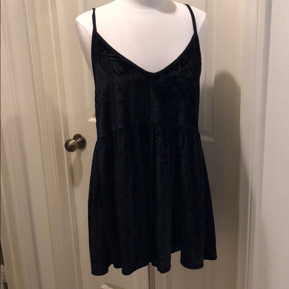 Rusty Velvet Romper with Palm Frond Details